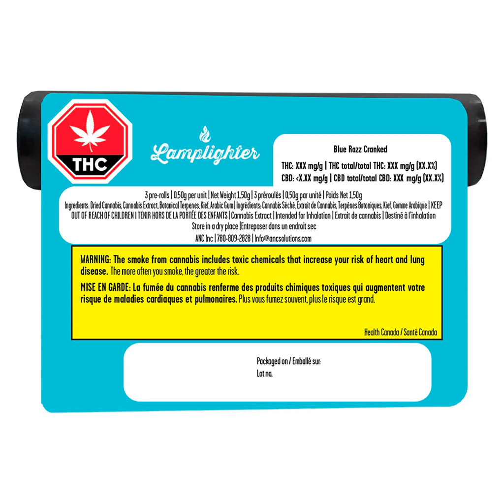 Blue Razz Cranked Liquid Diamond + Kief Coated Pre-Roll - Image 3
