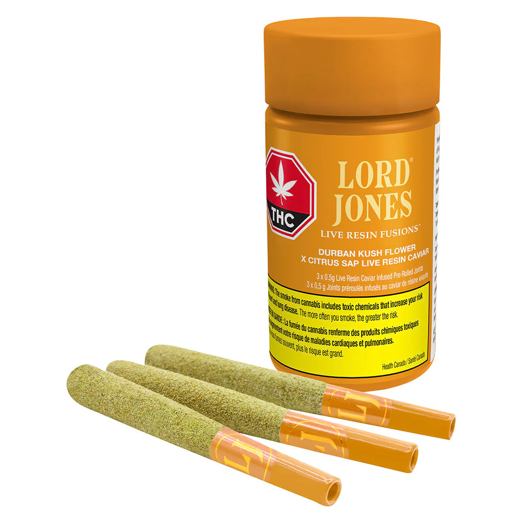 Durban Kush x Citrus Sap Live Resin Fusions Infused Pre-Roll - Image 4