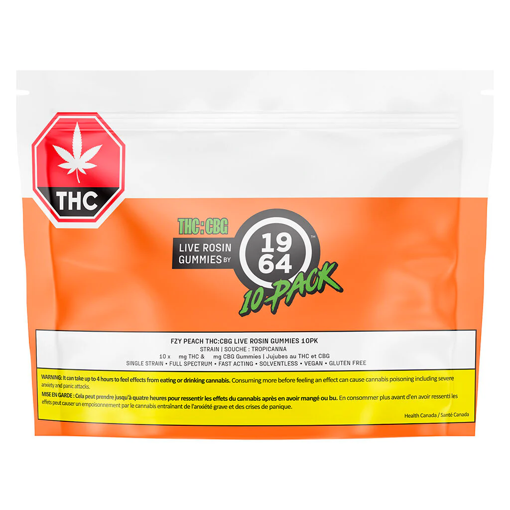 Gélifiés à la colophane vivante Fzy Peach THC:CBG - Image 2