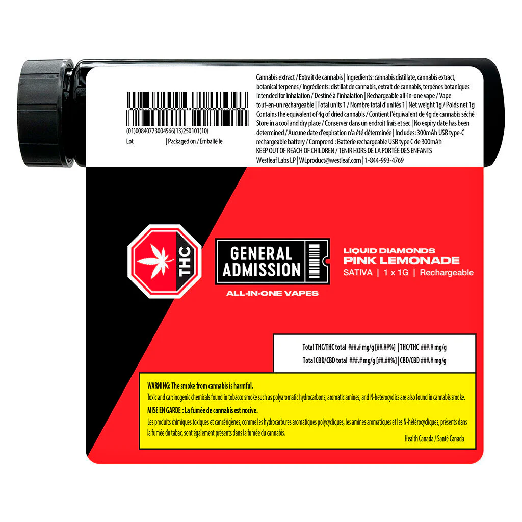 Pink Lemonade Liquid Diamond Disposable Vape - Image 3