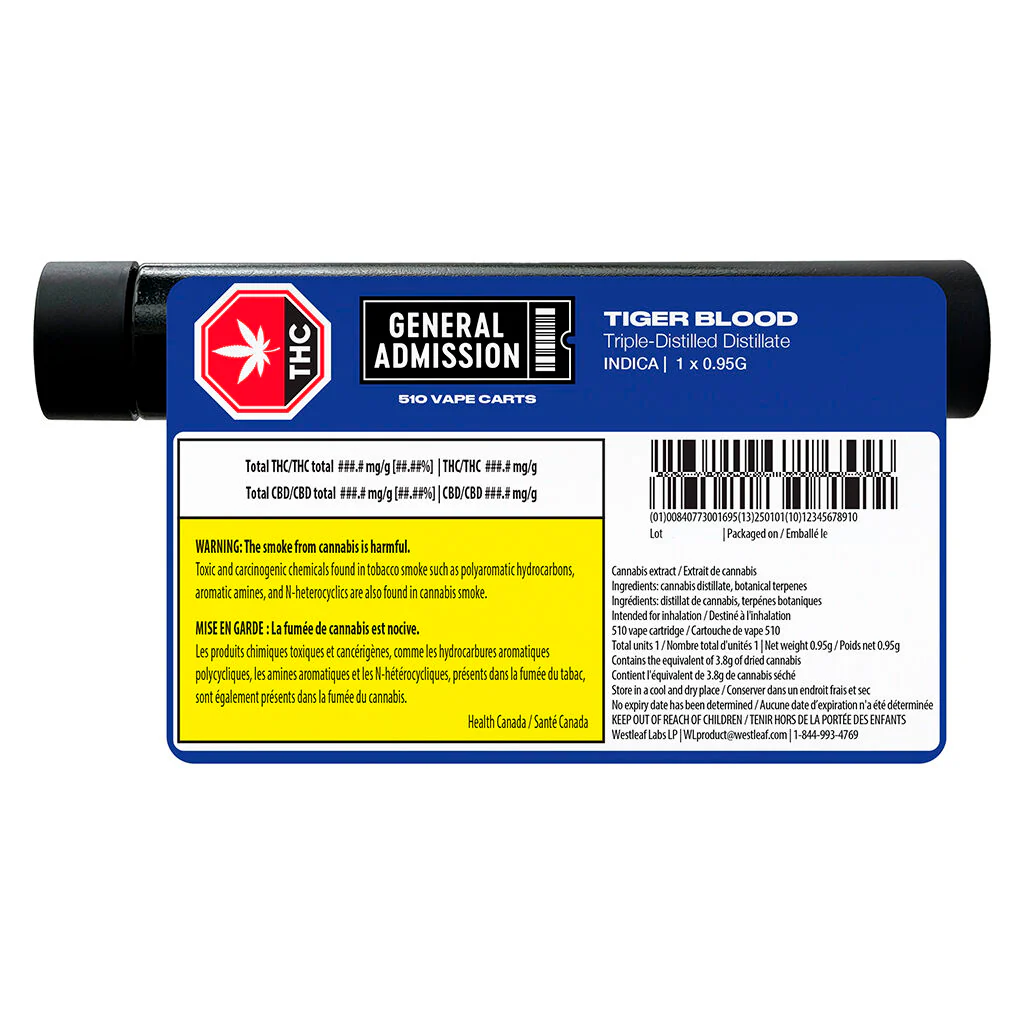 Tiger Blood Indica 1:0 510 Thread Cartridge - Image 3