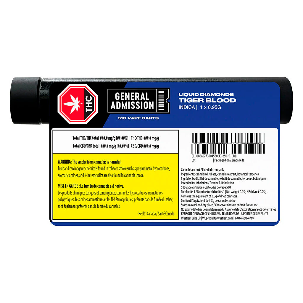 Tiger Blood Liquid Diamond 510 Thread Vape Cartridge - Image 3
